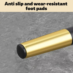 Gold anti-slip foot pad on black chair leg