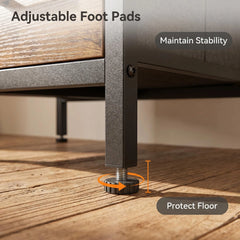 Desk anti-wobble adjustable feet with floor-protecting base pads