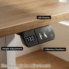 Desk control panel with LED display and buttons for height adjustment and memory positions