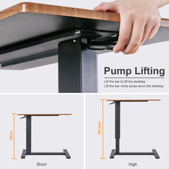Adjustable pump-lift mechanism showing height control on black base