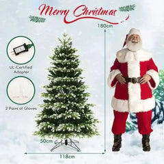 180 cm artificial Christmas tree with dense green needles and metal tripod stand