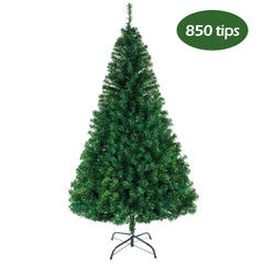 Green 5.5 ft artificial Christmas tree with dense branches and metal tripod stand
