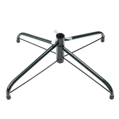 Metal cross-base stand for artificial Christmas tree with dark support legs