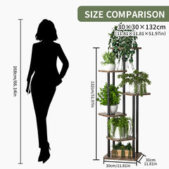 Multi-tier plant stand size comparison with 30x30 cm footprint