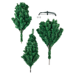 Artificial Christmas tree section set with three bundled green branch clusters