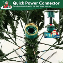 Artificial Christmas tree branch with quick power connector for lights