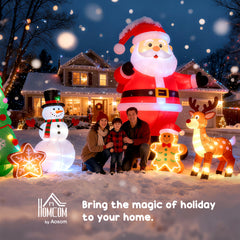 Inflatable Santa Claus with red suit and hat, LED-lit face and hands, black boots